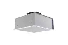Geperforeerd plafondrooster 594x594 voor afvoer met zijaansluiting Ø315