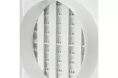 Muurrooster regelbaar 190x190 diameter: 125 wit - ND12R