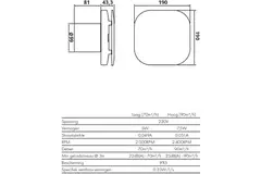 Badkamerventilator Supra Design met bewegingssensor Ø 100 mm - 100 TM
