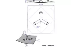 Vasco design plafond- of wandventiel luxe vierkant gebogen (incl. smiley)