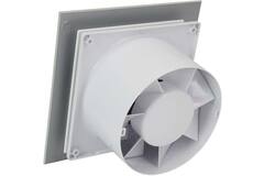 Badkamer ventilator Ø 100 mm met timer en vochtsensor - glazen front satijn zilver