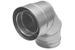 Concentrische diameter 100 - 150 mm bocht 87 gr I316L/I304 (D0,5/0,6) (incl. afdichtingsrubbers binnenbuis)