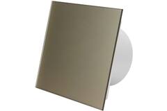 Badkamer ventilator Ø 100 mm - glazen front satijn goud