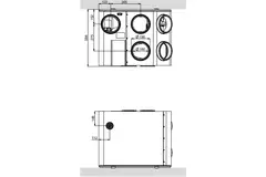 Duco WTW DucoBox Energy 325 1ZH - 1 zone sturing met heater - rechts - 325 m³/h