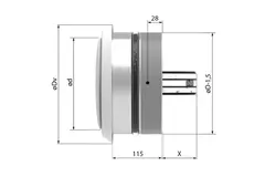 Brandvlinderklep rond 150mm met ventilatieventiel - E-BFDC V EI120S D150
