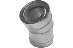 Concentrische diameter 80 - 125 mm bocht 30 gr I316L/I304 (D0,5/0,6) (incl. afdichtingsrubbers binnenbuis)