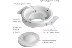 Ergovent instucbaar frameloos ventilatieventiel rond 100 mm