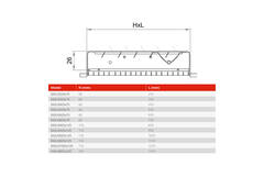 Volumeregelaar voor kanaalrooster 1025x125 mm voor buis 315 tot 900 mm - DGS-D1025x125