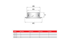 RVS ventilatie ventiel 160mm toevoer -en afvoer met klemveren - DVI-C160