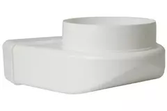 Rechthoekige kunststof verticale 90° bocht Ø150mm - 220x90mm KLD29-150