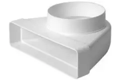 Rechthoekige kunststof verticale 90° bocht Ø150mm - 220x90mm KLD29-150