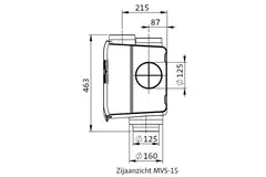Orcon MVS-15RHBP Pakket 550 m³/h + vochtsensor + RFT bediening + 4 ventielen - perilex stekker