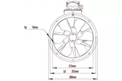 Axiaal 315mm kanaalventilator - AL 315 D2 01