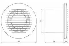 Badkamer ventilator rond Ø 125 mm wit met timer en vochtsensor - EA125HT