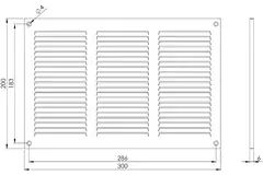 Metalen rooster 300x200mm zwart - MR3020M - RAL9005
