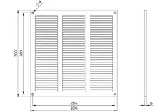 Metalen rooster 300x300mm wit - MR3030