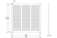 Metalen rooster 300x300mm wit - MR3030