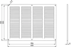Metalen rooster 400x300mm zwart - MR4030M - RAL9005