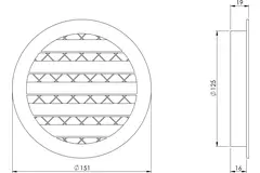 Aluminium rooster Ø125 wit - MRA125W - RAL9016