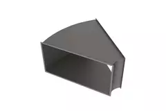 Bocht 45 graden horizontaal B=100 mm x H=100 mm