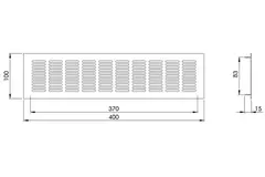 Plintrooster aluminium - wit L=400mm x H=100mm - RA1040