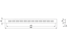 Plintrooster aluminium - zilver L=500mm x H=40mm - RA450S