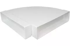 Rechthoekige kunststof horizontale 90° bocht 220x90mm - KLH29-90