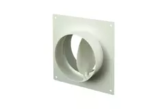 Ronde kunststof muurplaat met terugslagklep diameter: 100mm AFV100