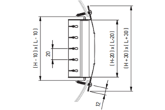 Kanaalrooster dubbel instelbaar 625x75 mm voor toe- en afvoer - spirobuis diameter 160-400 mm