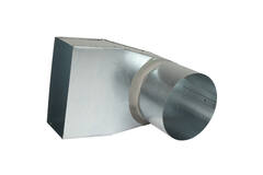 Lepe hoekstuk 220x80 mm naar diameter 125 mm