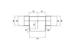 Wavin Ventiza T-stuk PVC ovaal 195x80x50 mm met diameter 125 mm M/M/M