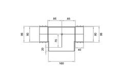 Wavin Ventiza T-stuk PVC ovaal 195x80 mm met diameter 160 mm M/M/M