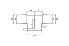 Wavin Ventiza T-stuk PVC ovaal 235x80 mm met diameter 160 mm M/M/M