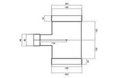 Wavin Ventiza T-stuk PVC ovaal 195x80 mm M/M/S