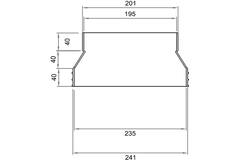 Wavin Ventiza verloop PVC ovaal 235x80mm naar 195x80 mm M/M