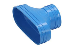 Wavin Ventiza verloop PVC ovaal 195x80 mm naar 80 mm M/M
