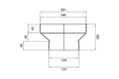 Wavin Ventiza verloop PVC ovaal 195x80 mm naar 125 mm M/M