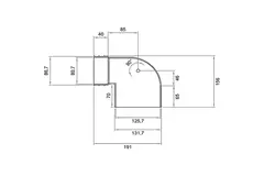 Wavin Ventiza eindstuk 90 graden PVC ovaal 195x80x70 mm met diameter 125 mm M/M