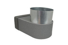 Thermoduct lepe hoekstuk 170mm x 80mm naar Ø 125mm