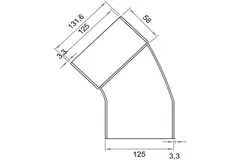 Wavin Ventiza bocht 45 graden PVC rond met diameter 125 mm M/S
