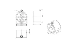 Axiaal 560 mm kanaalventilator - AL 560 D4 01 CFG