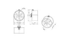 Axiaal 1250 mm kanaalventilator - AL 1250 D6 03 CFG
