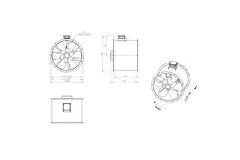 Axiaal 800 mm kanaalventilator rookgas F300- AL 800 D4 F3 03 CFG