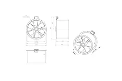 Axiaal 630 mm kanaalventilator rookgas F300- AL 630 D6 F3 01 CFG
