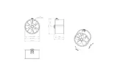 Axiaal 1000 mm kanaalventilator rookgas F300- AL 1000 D6 F3 02 CFG
