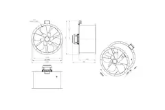 Axiaal 710 mm kanaalventilator rookgas F300- AL 710 D4 F3 01 CFG