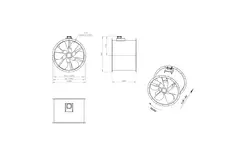 Axiaal 800 mm kanaalventilator rookgas F300- AL 800 D4 F3 02 CFG