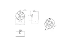 Axiaal 1000 mm kanaalventilator rookgas F300- AL 1000 D4 F3 03 CFG