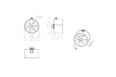Axiaal 1000 mm kanaalventilator rookgas F300- AL 1000 D4 F3 02 CFG