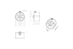 Axiaal 1000 mm kanaalventilator rookgas F300- AL 1000 D4 F3 01 CFG